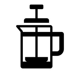 French Press black solid glyph icon