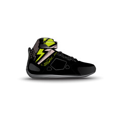 sports shoes with abstract racing vector motifs
