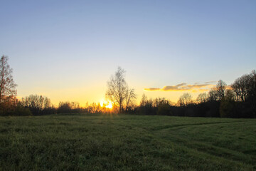 Fototapeta na wymiar Scenic nature view. Autumn landscape in Latvia.