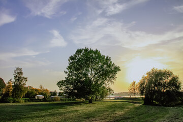 Scenic nature view. Autumn landscape in Latvia.