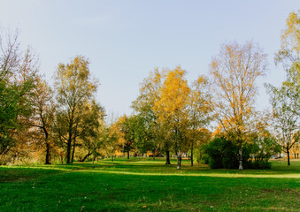 Naklejka premium Scenic nature view. Autumn landscape in Latvia.