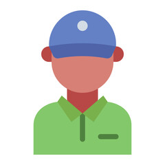 Golfer color flat icon
