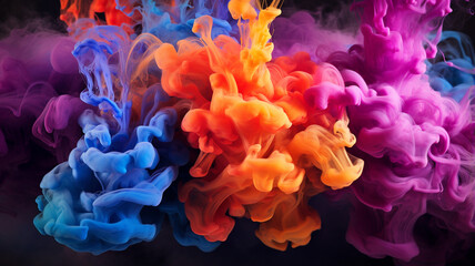 Fototapeta premium colorful smoke on the black background