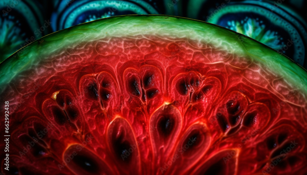 Poster abstract fractal shapes in vibrant colors create futuristic wallpaper design generated by ai