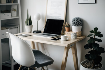 compact home office desk. Generative AI