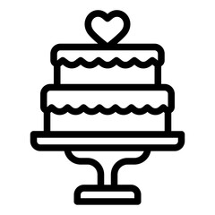 Wedding Cake black outline icon