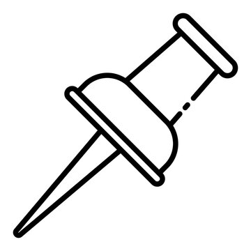 recommend clip art: Push Pin black outline icon