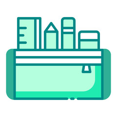 Pencil Case green color icon