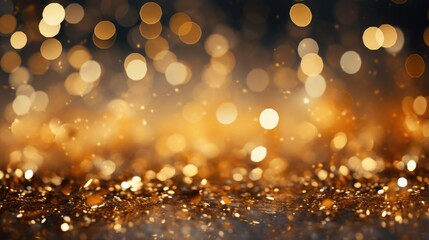 Fototapeta na wymiar gold sparkle glitter background with bokeh golden texture for Christmas.