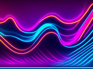 Colorful Abstract 3D Render Wavy Background. 