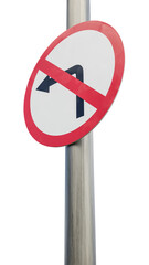 No left turning sign. 3d render