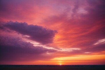 Fototapeta na wymiar A vibrant sunset sky