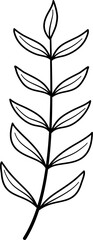 Botanical line leaf