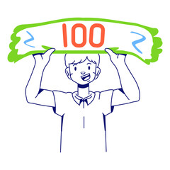 Man showed 100 on the plaque