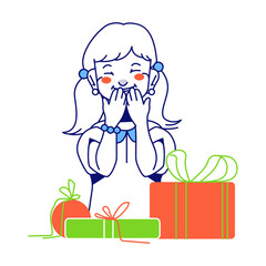 Woman was excited for the gifts