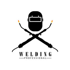 vector detailed welder logo template
