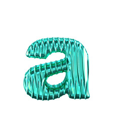 Turquoise symbol with vertical ribs. letter a