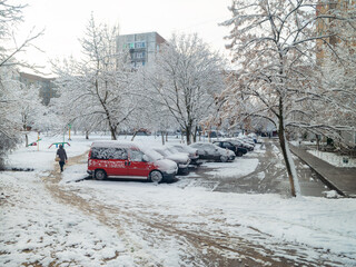 street of the winter city.