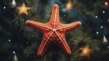 Festive and Unique Decor: Adorn Your Christmas Tree with Vibrant Starfish Ornaments