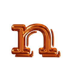 Redheaded symbol. letter n