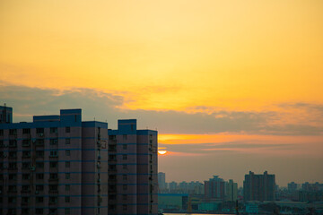 Fototapeta na wymiar Yangpu District, Shanghai-the city under the rising sun