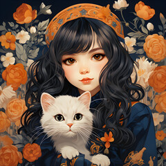 Vietnamese Lunar New Year 2024, Year of the Cat Zodiac Card