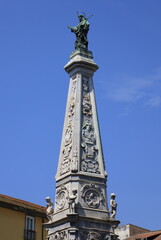 Obelisk of San domenico church in Naples, Italy