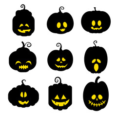 Halloween Jack O Lantern Pumpkin Face Silhouette