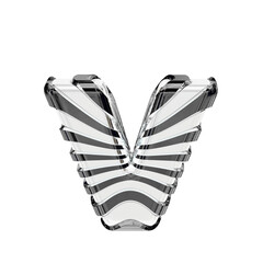 Symbol with a zebra coloring. letter v