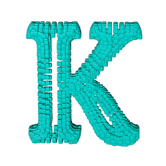 Symbol made of menthol cubes. letter k