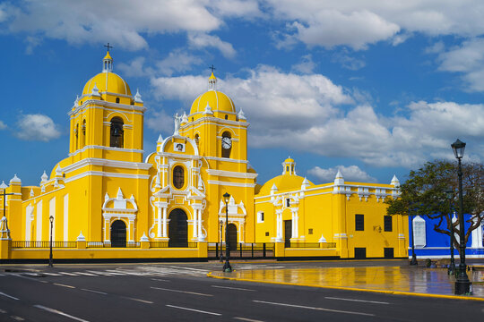 Church in the main square of Trujillo, Peru.
