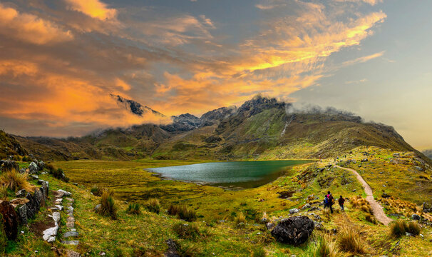 Sunset over the snowy Huaytapallana, Huancayo Peru