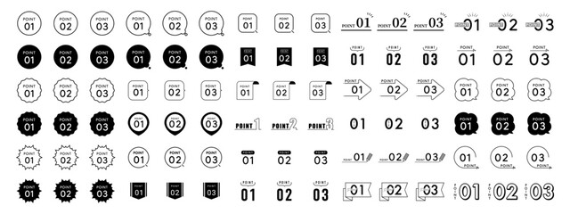 数字　ポイント　あしらい　シンプル