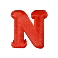Red fur symbol. letter n