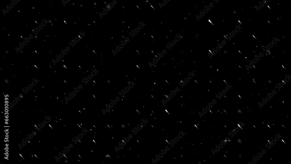 Poster Template animation of evenly spaced screwdriver symbols of different sizes and opacity. Animation of transparency and size. Seamless looped 4k animation on black background with stars