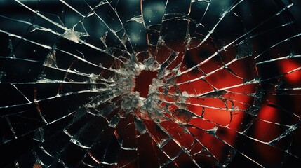 Image of a car windshield that is cracked.