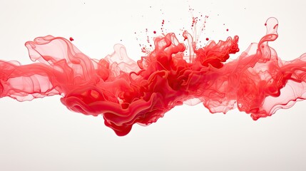 Image of a cloud of red ink paint on a white background.