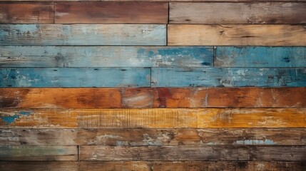 Image of an old rustic wooden wall with abstract painted textures.
