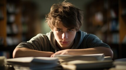 A high school student struggling to keep up with his studies due to his schizophrenia. He appears to be a quiet and introverted individual, but in reality, he is constantly battling with