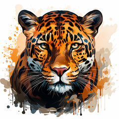 illustration of wild feline, large Brazilian jaguar