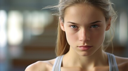 A high school student, who is known for her perfectionism and competitive drive. As a top student and athlete, she feels immense pressure to maintain a certain image and weight. This pressure