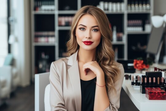 A young woman working as a marketing manager for a popular makeup brand. Her attention to detail and creativity make her well suited for her job, but her bipolar disorder often causes her