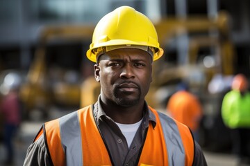 Fototapeta premium A construction worker, physically fit and hardworking, but often gets into arguments with coworkers due to his schizophrenia causing him to misinterpret their words and actions.