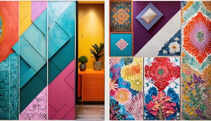 background with colorful paper