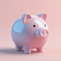 piggy bank with pastel color background