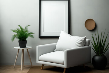 Modern home interior frame mockup,. Generative AI