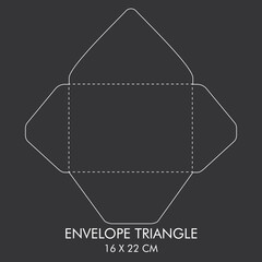 vector graphic of envelope cutting template