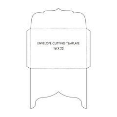 vector graphic of envelope cutting template