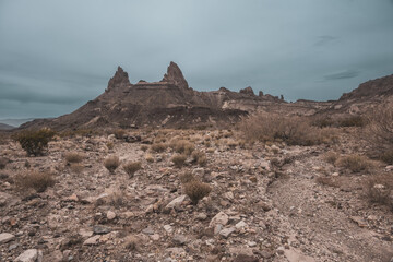 Faded Colors of Smoky Creek and Mule Ears In Big Bend