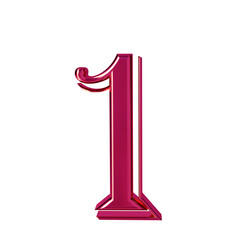 Pink symbol. number 1